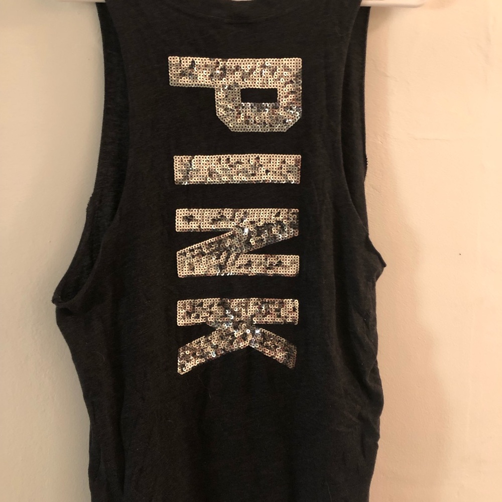 Victoria Secrets PINK tank with large sequence on back